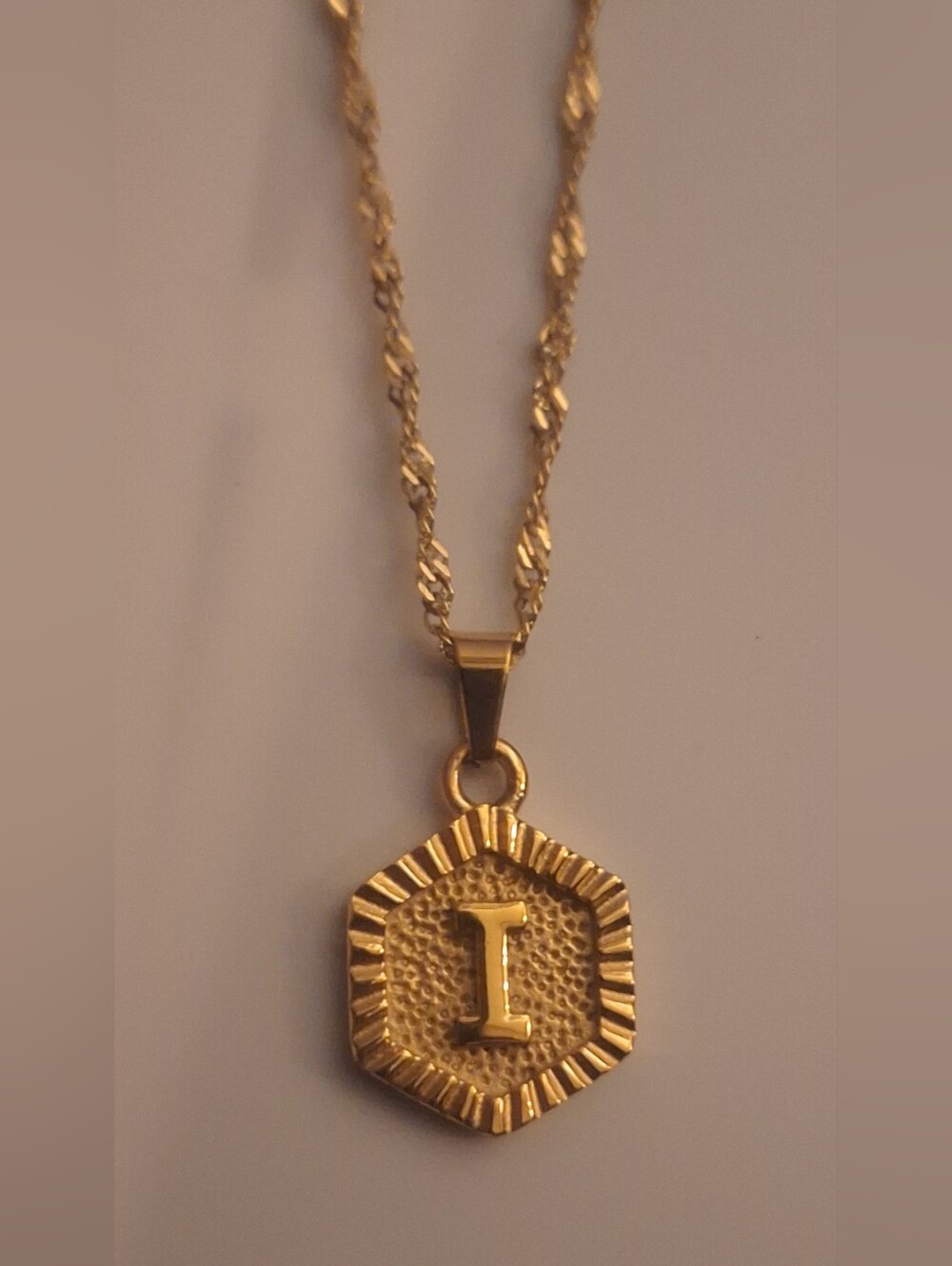 Oak & Ivy Boutique Stainless Gold Tone I Initial Adjustable Necklace NWOT